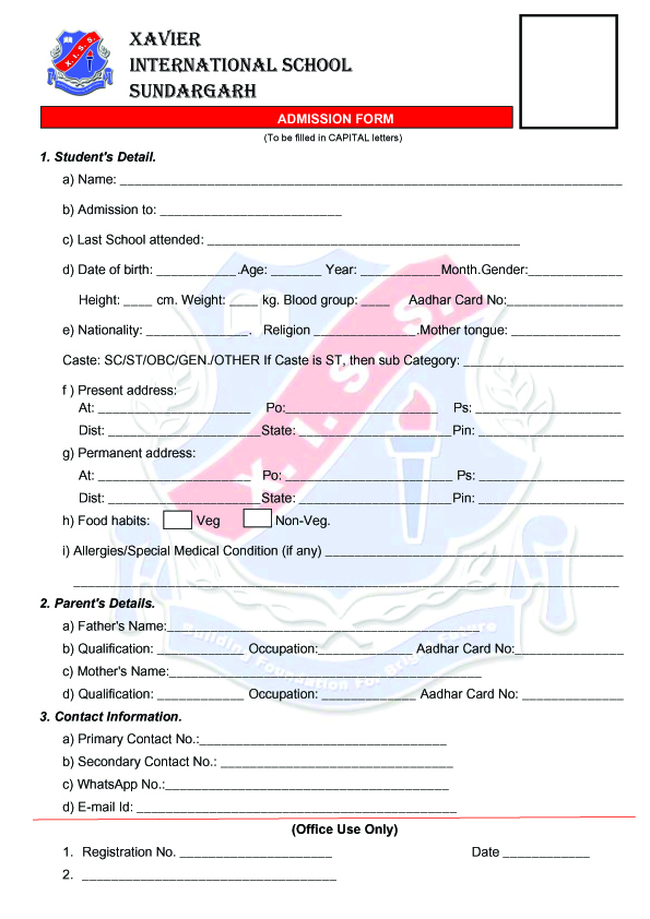 Admission Form